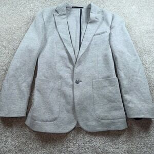 ASOS Mens Jersey Knit Blazer Light Grey Single‎ Button Sport Coat 36 Short